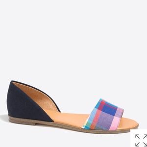 J.Crew Morgan plaid peep-toe flats